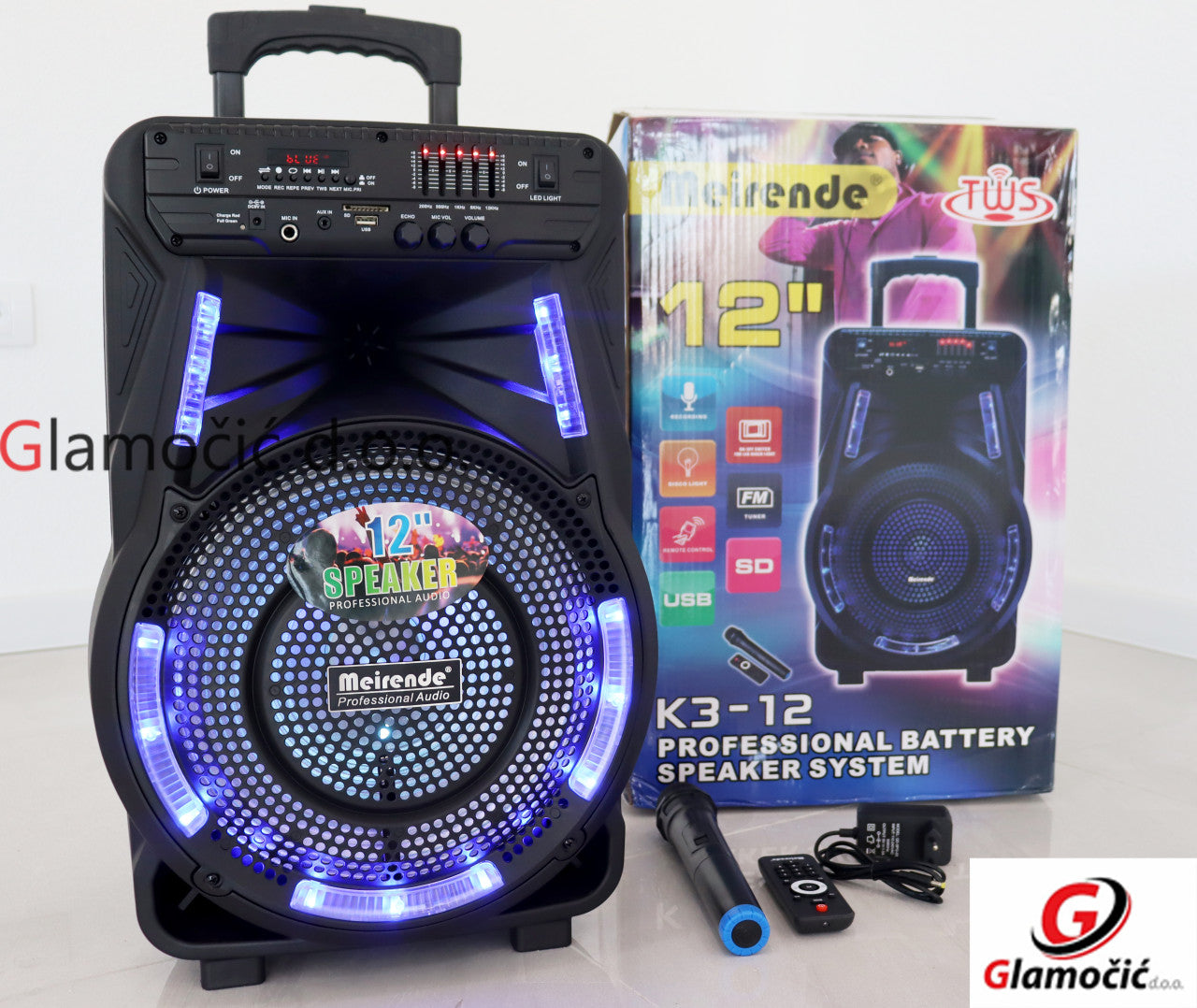 Meirende K3-12 Portable Karaoke Speaker with Microphone 35W