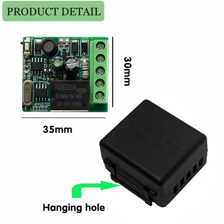 Wireless 433 MHz 1xCH.  RF remote relay + 1 x 4 channel remote 433 MHz