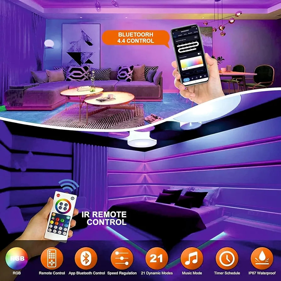 Smart voice interactive RGB neon rope led remote/app activated 5 Mtr.